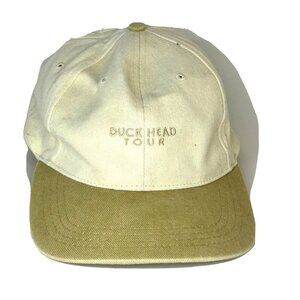 Duckhead Tour Hat Beige Khaki brim  leather back strap adjustable brass buckle